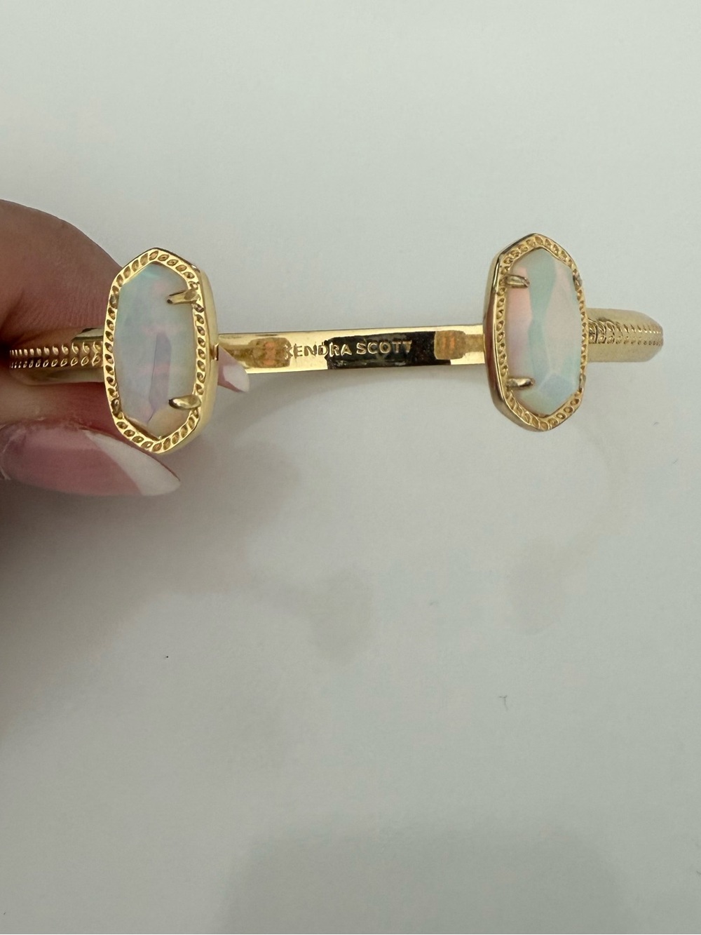 Kendra Scott Gold Iridescent Opal Double Stone Cuff